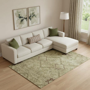 HomeRoots 9' X 12' Brown and Beige Floral Area Rug - Washable, UV Protected, Stain Resistant for Busy Homes 667233