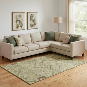 HomeRoots 10' Brown and Beige Floral Washable Area Rug – UV Protected, Durable, Perfect for Families & Pets! 667234