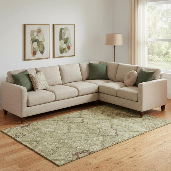 HomeRoots 10' Brown and Beige Floral Washable Area Rug – UV Protected, Durable, Perfect for Families & Pets! 667234