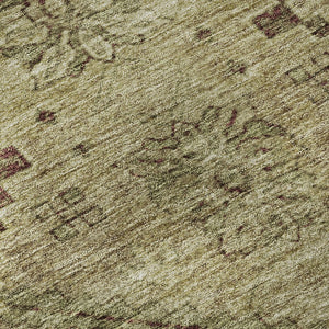 HomeRoots 10' Brown and Beige Floral Washable Area Rug – UV Protected, Durable, Perfect for Families & Pets! 667234