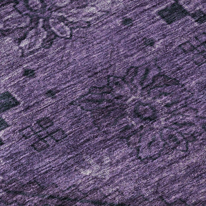 HomeRoots 8' X 10' Eggplant Floral Area Rug - Washable, Durable, UV-Protected with Timeless Design for Homes 667238