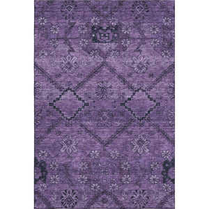 HomeRoots 10' X 14' Eggplant & Gray Floral Area Rug – Washable, UV-Protected & Stain-Resistant for Homes 667240