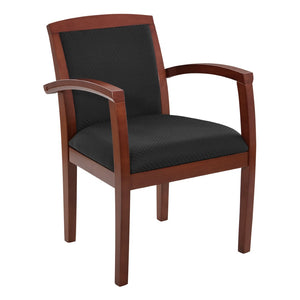 OSP Home Furnishings Sonoma Cherry Solid Hardwood Guest Chair with Classic Back for Dining or Reception Upholstered SON79CHY-3