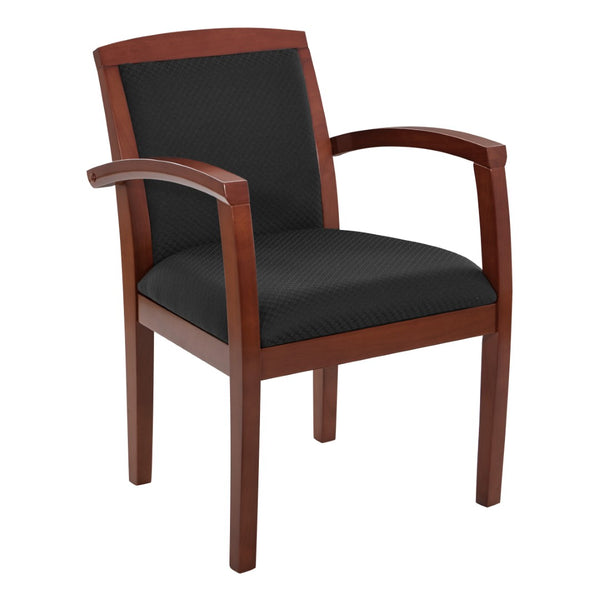 OSP Home Furnishings Sonoma Cherry Solid Hardwood Guest Chair with Classic Back for Dining or Reception Upholstered SON79CHY-3