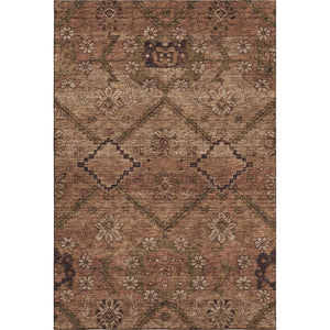 HomeRoots 8' X 10' Floral Area Rug in Rust & Copper - Washable, UV-Protected, Durable for High-Traffic Spaces 667256
