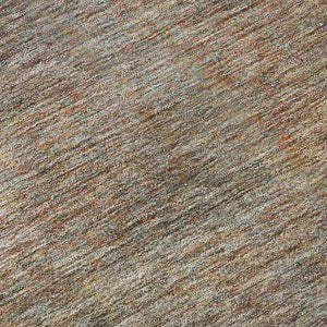 HomeRoots 8' Gray and Orange Abstract Round Rug - Washable, UV Protected, Stylish & Durable for Any Room 667291