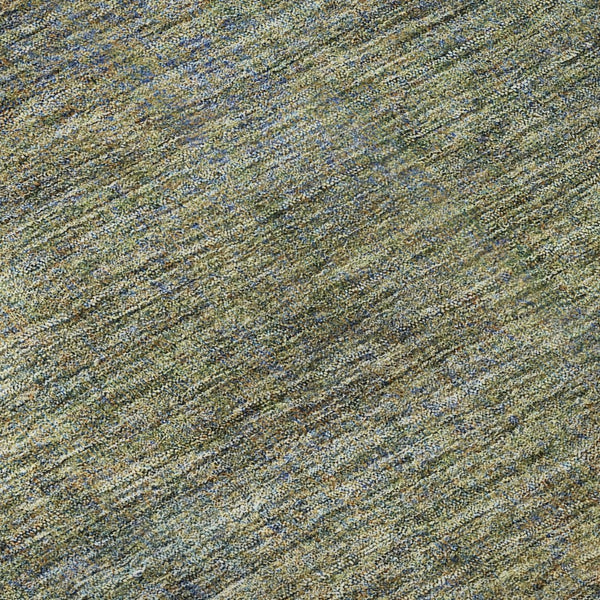 HomeRoots 8' Green And Gold Abstract Washable Round Rug - UV Protected, Stain-Resistant, Ideal for Busy Homes 667297