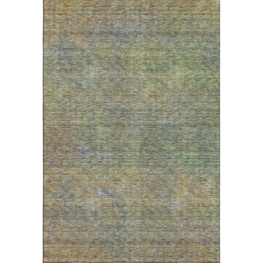 HomeRoots 10' X 14' Washable Green and Gold Abstract Area Rug with UV Protection – Stylish, Durable & Easy-Care! 667300