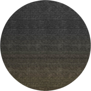 HomeRoots 8' Stylish Chocolate-Gray Ombre Washable Round Rug with UV Protection for Modern Homes & Families 667303