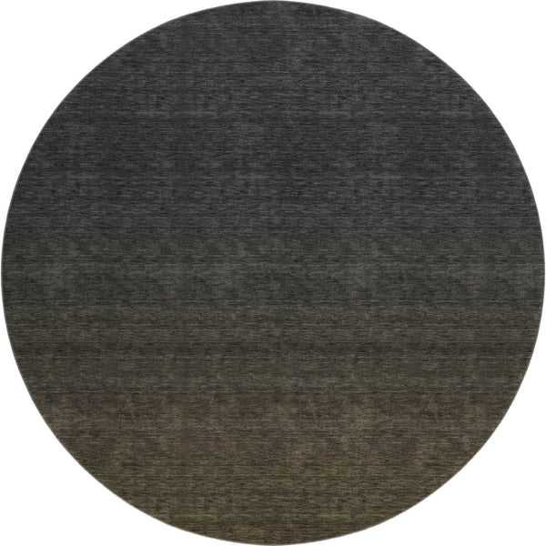 HomeRoots 8' Stylish Chocolate-Gray Ombre Washable Round Rug with UV Protection for Modern Homes & Families 667303