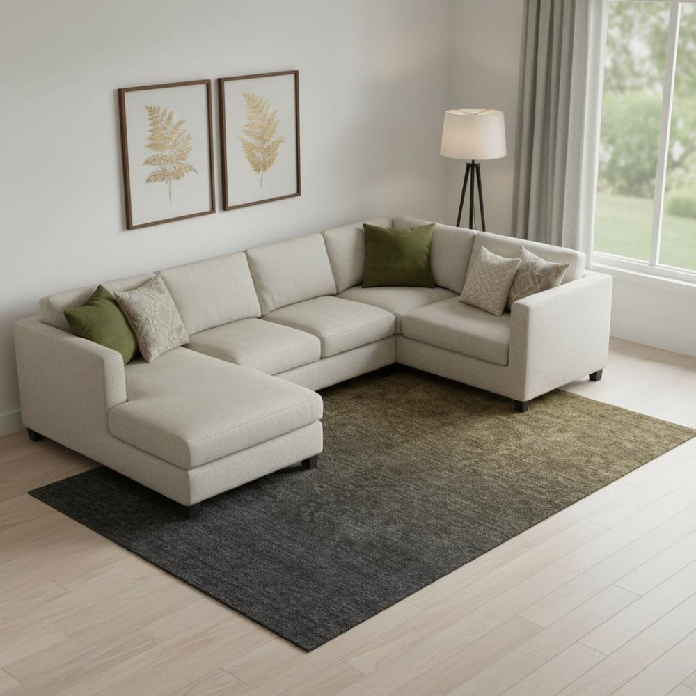 HomeRoots 8' X 10' Ombre Chocolate & Gray Washable Area Rug - UV Protective, Family-Friendly, Stylish Design 667304