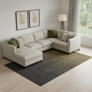 HomeRoots 8' X 10' Ombre Chocolate & Gray Washable Area Rug - UV Protective, Family-Friendly, Stylish Design 667304