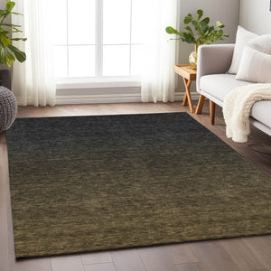 HomeRoots 8' X 10' Ombre Chocolate & Gray Washable Area Rug - UV Protective, Family-Friendly, Stylish Design 667304