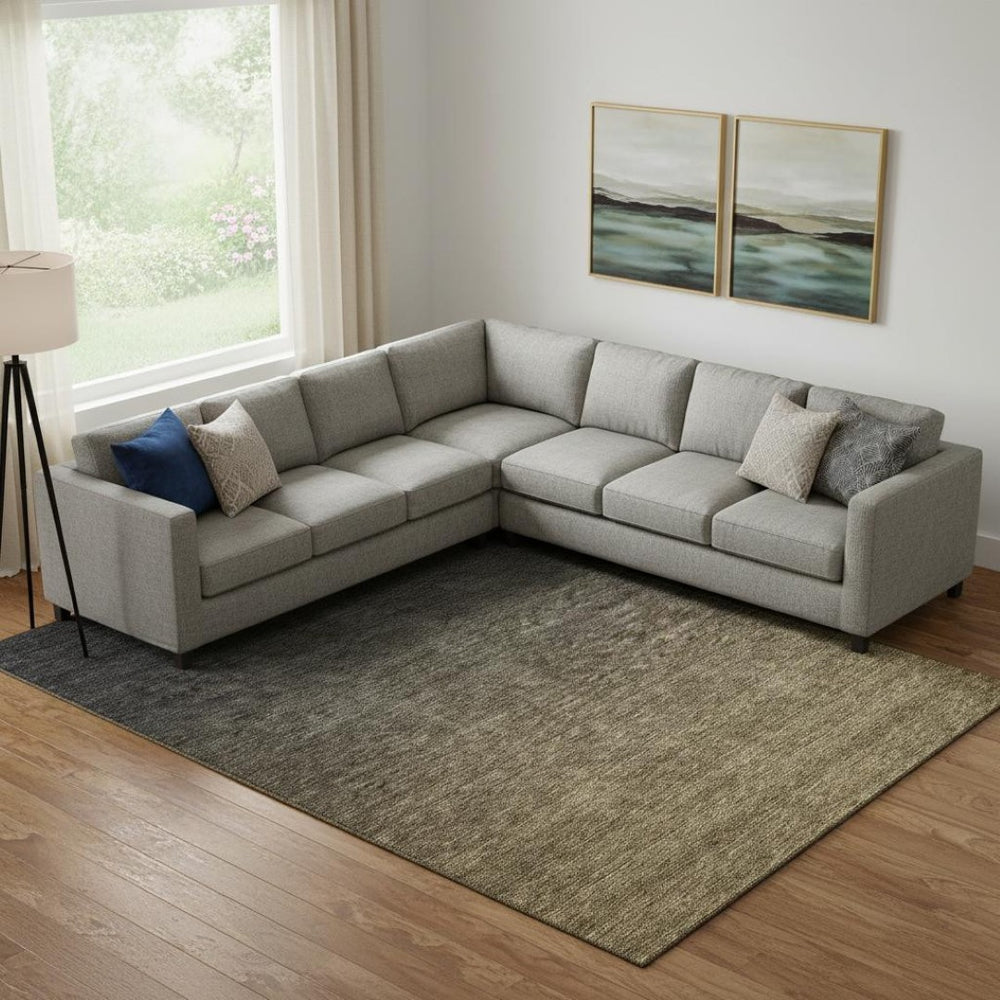 HomeRoots 9' X 12' Washable Ombre Area Rug in Chocolate & Gray - UV Protection, Stain Resistant, Non-Slip Backing 667305