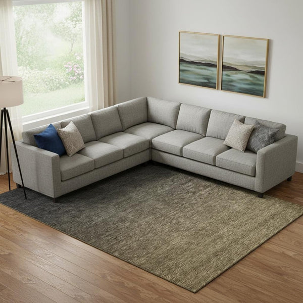 HomeRoots 9' X 12' Washable Ombre Area Rug in Chocolate & Gray - UV Protection, Stain Resistant, Non-Slip Backing 667305