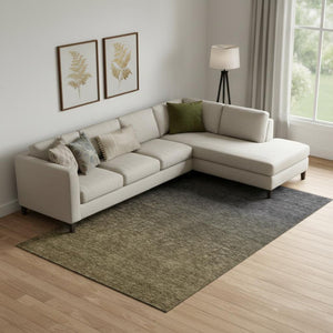 HomeRoots 10' X 14' Chocolate & Gray Ombre Area Rug - Stylish, Washable, UV-Protected for High-Traffic Spaces 667306