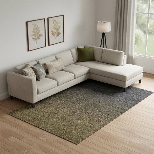 HomeRoots 10' X 14' Chocolate & Gray Ombre Area Rug - Stylish, Washable, UV-Protected for High-Traffic Spaces 667306