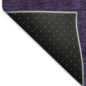 HomeRoots 8' Stylish Eggplant Charcoal Ombre Washable Round Rug - UV Protected, Durable for Busy Homes! 667309