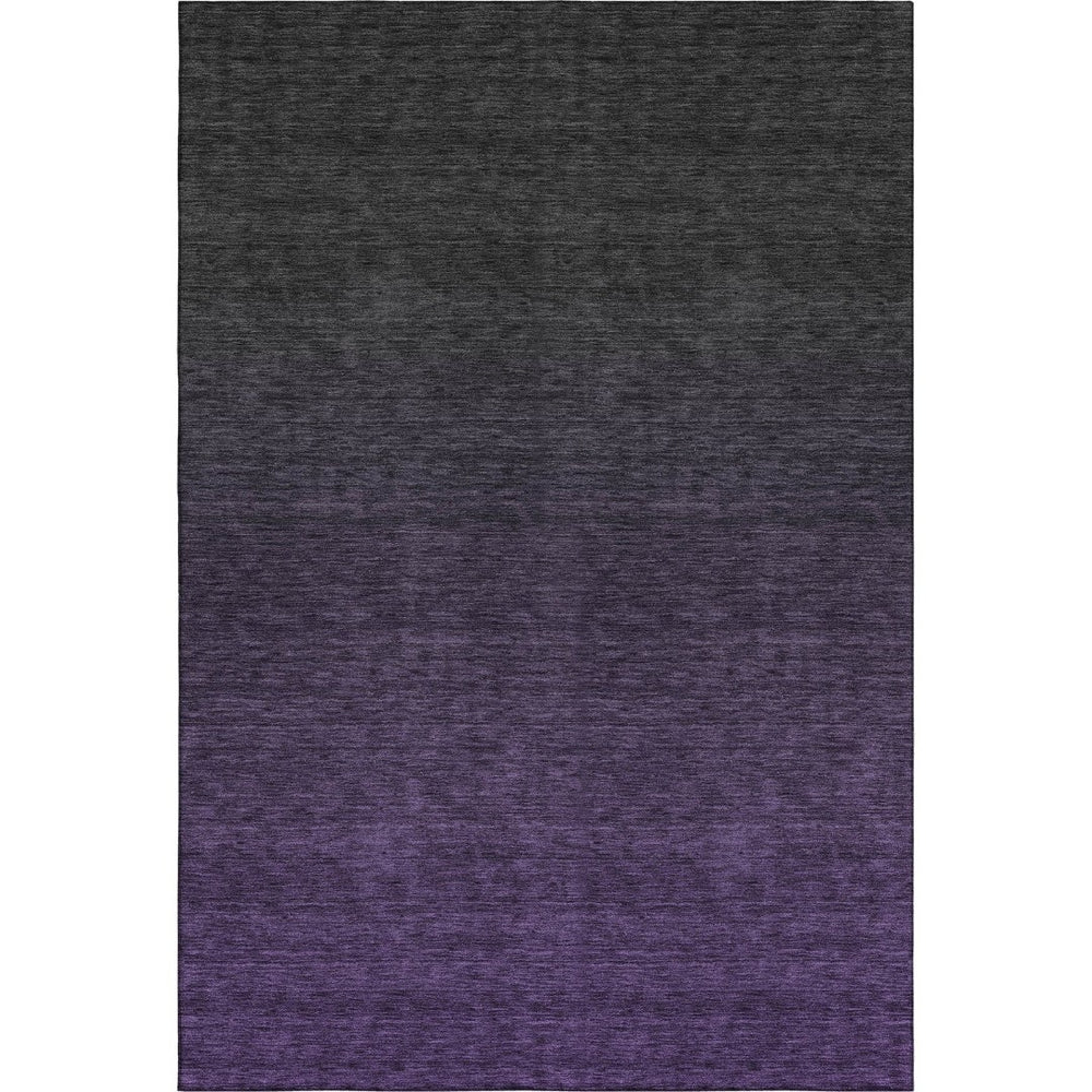 HomeRoots 10' Eggplant to Charcoal Ombre Washable Area Rug – Durable, Stain-Resistant, UV-Protected Elegance 667312