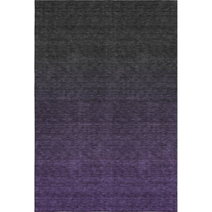 HomeRoots 10' Eggplant to Charcoal Ombre Washable Area Rug – Durable, Stain-Resistant, UV-Protected Elegance 667312