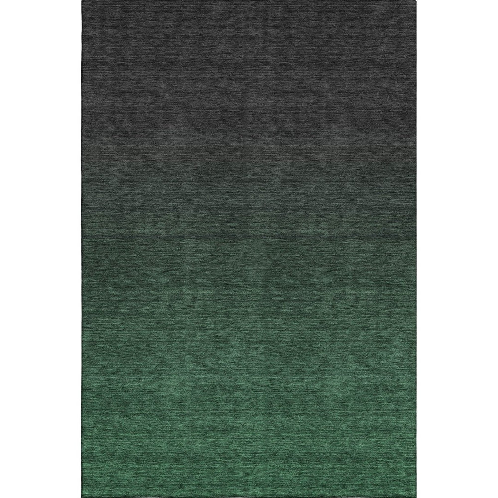 HomeRoots 10' X 14' Stunning Emerald to Charcoal Ombre Area Rug with UV Protection - Durable, Washable Design! 667318