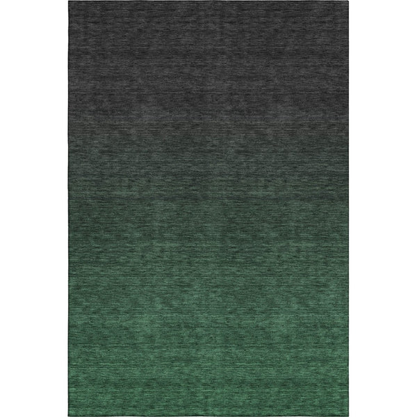 HomeRoots 10' X 14' Stunning Emerald to Charcoal Ombre Area Rug with UV Protection - Durable, Washable Design! 667318
