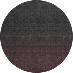 HomeRoots 8' Merlot Ombre Round Rug - Stylish, Washable, UV-Protected, and Stain-Resistant for Modern Homes 667321