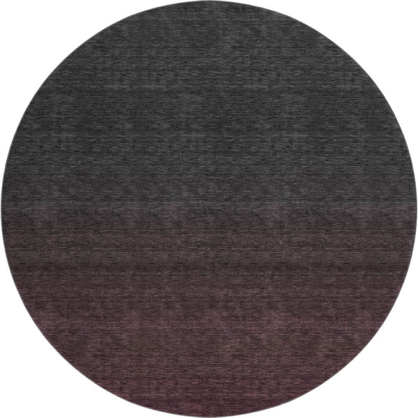 HomeRoots 8' Merlot Ombre Round Rug - Stylish, Washable, UV-Protected, and Stain-Resistant for Modern Homes 667321
