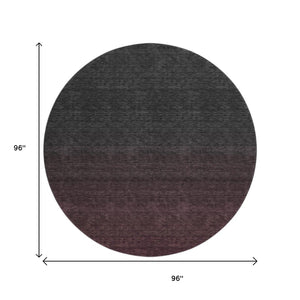 HomeRoots 8' Merlot Ombre Round Rug - Stylish, Washable, UV-Protected, and Stain-Resistant for Modern Homes 667321