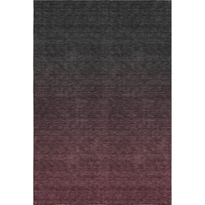 HomeRoots 8' X 10' Merlot-Charcoal Ombre Washable Area Rug - Stylish, Durable, Stain-Resistant & UV Protected! 667322