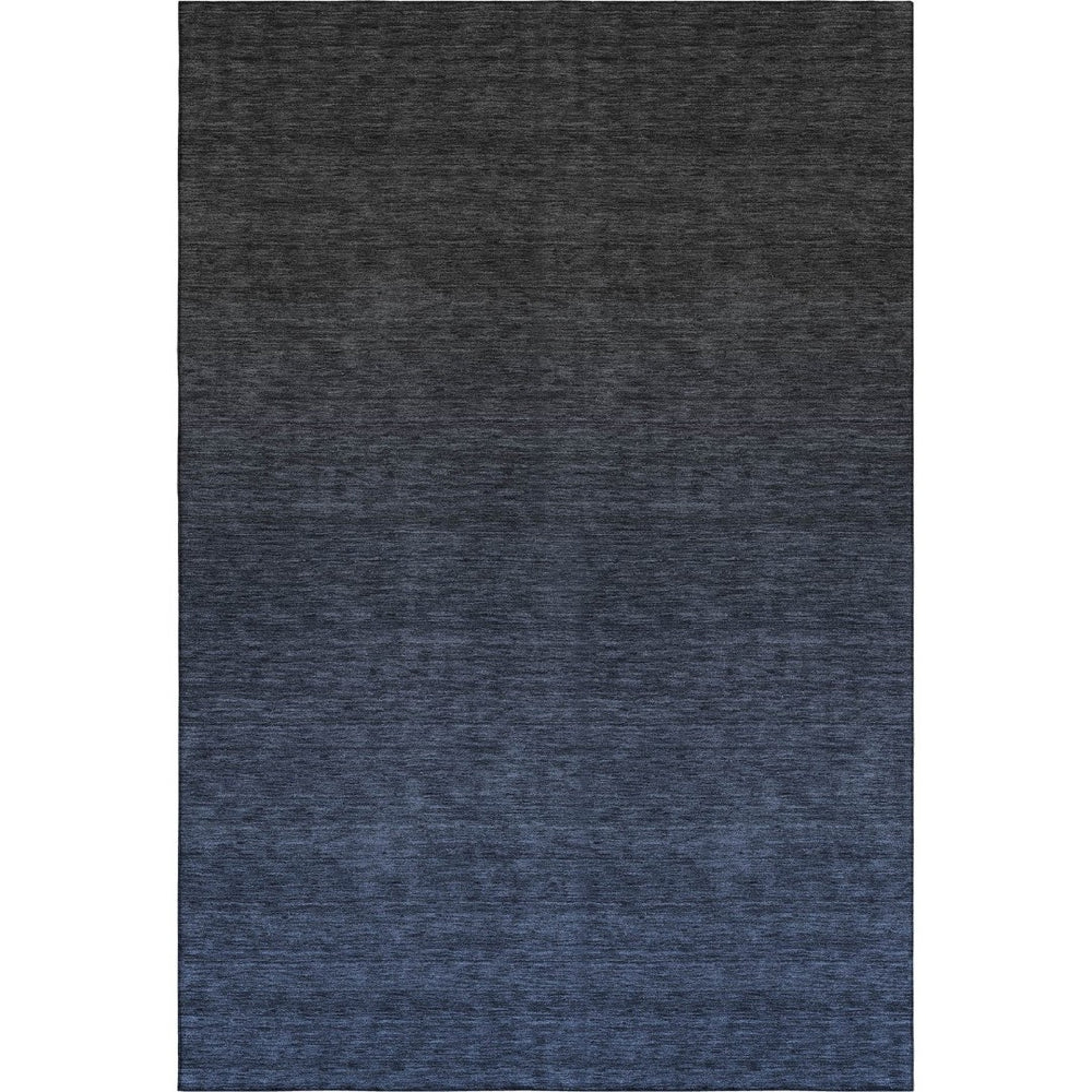 HomeRoots 9' X 12' Navy Blue & Charcoal Ombre Washable Area Rug - Durable, Stylish, UV-Protected, Easy Care 667329