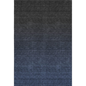 HomeRoots 10' X 14' Navy Blue Ombre Area Rug - Washable, Stain-Resistant, UV Protected for Modern Living Spaces 667330