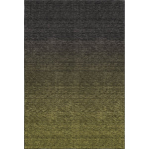 HomeRoots 9' Olive Green to Charcoal Ombre Area Rug - Washable, UV Protected, Stain-Resistant, Modern Style! 667335