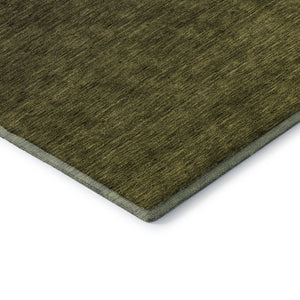 HomeRoots 9' Olive Green to Charcoal Ombre Area Rug - Washable, UV Protected, Stain-Resistant, Modern Style! 667335