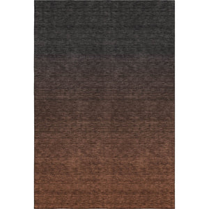 HomeRoots 8' X 10' Ombre Washable Area Rug in Rust and Charcoal - UV Protected, Stain-Resistant & Durable Design 667340