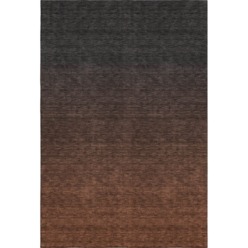 HomeRoots 9' X 12' Ombre Washable Area Rug in Rust & Charcoal - Durable, UV-Protected, Stain-Resistant Design 667341