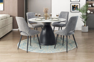 English Elm Modern Gray Velvet Dining Chairs Set of 2 – Plush Upholstered Side Chairs, Black Metal Legs, 22"x36.5" Comfort B011P321300