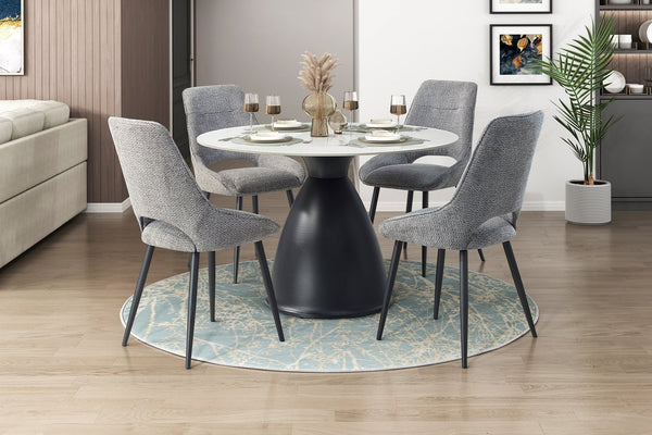 English Elm Modern Gray Velvet Dining Chairs Set of 2 – Plush Upholstered Side Chairs, Black Metal Legs, 22"x36.5" Comfort B011P321300