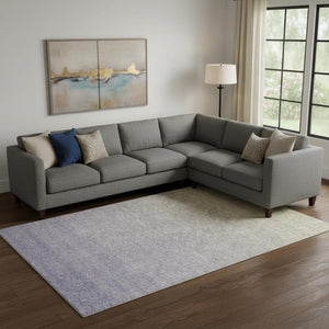 HomeRoots 9' X 12' Beige and Blue Ombre Area Rug - Washable, UV Protected & Stain Resistant for Busy Homes 667353