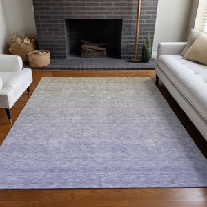 HomeRoots 9' X 12' Beige and Blue Ombre Area Rug - Washable, UV Protected & Stain Resistant for Busy Homes 667353
