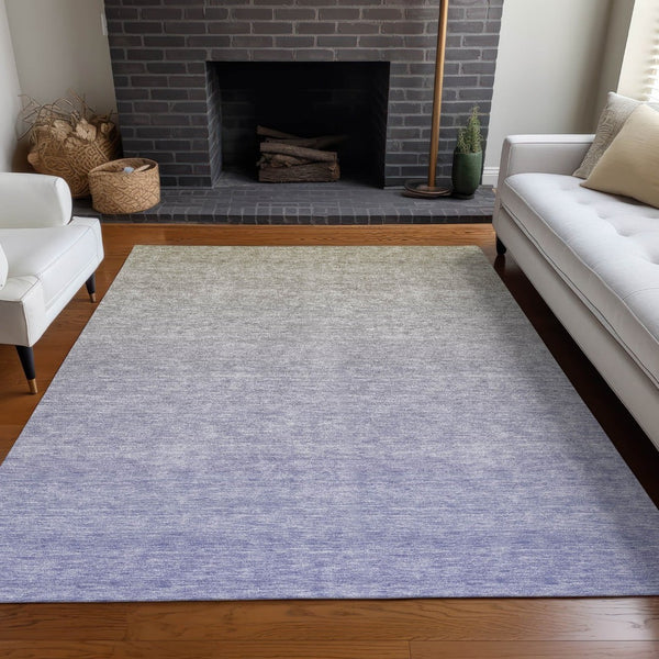HomeRoots 9' X 12' Beige and Blue Ombre Area Rug - Washable, UV Protected & Stain Resistant for Busy Homes 667353