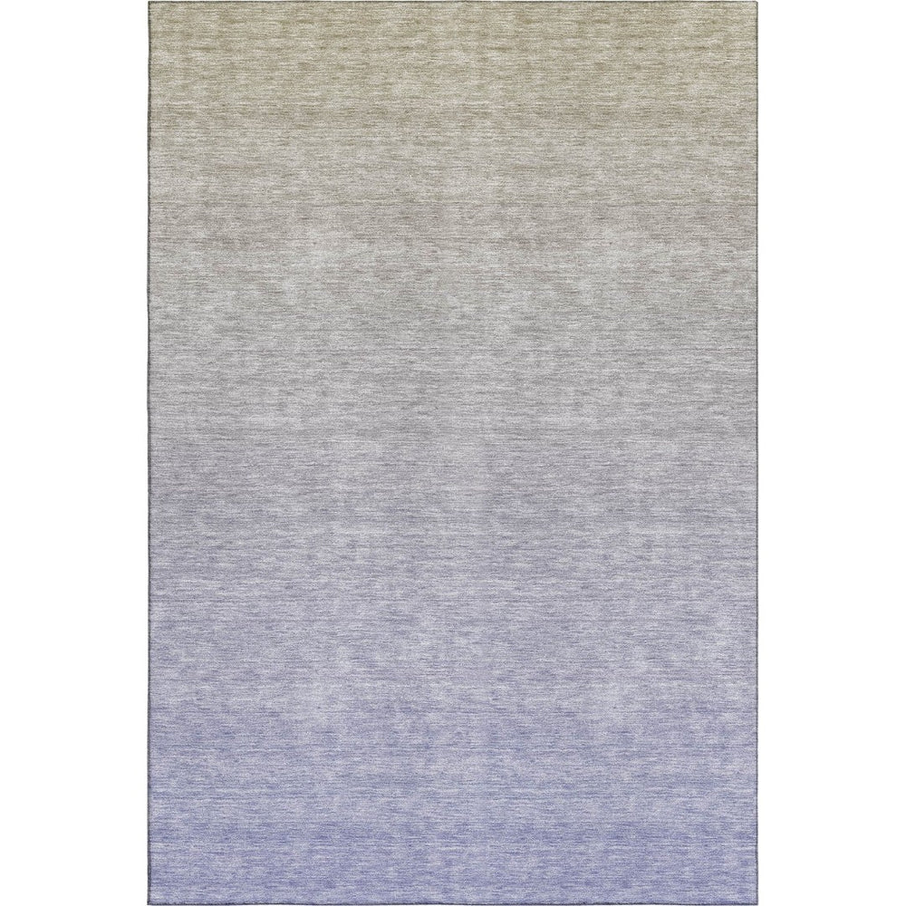 HomeRoots 9' X 12' Beige and Blue Ombre Area Rug - Washable, UV Protected & Stain Resistant for Busy Homes 667353