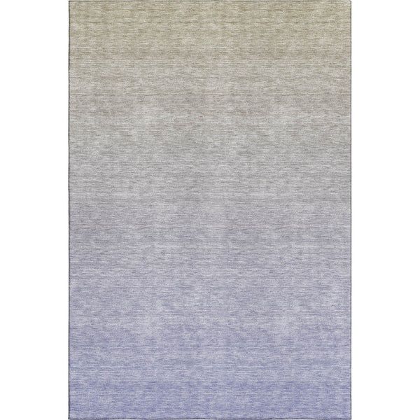 HomeRoots 9' X 12' Beige and Blue Ombre Area Rug - Washable, UV Protected & Stain Resistant for Busy Homes 667353