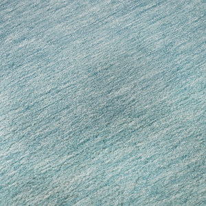 HomeRoots 8' Sky Blue Ombre Round Rug - Washable, UV-Protected, Durable, and Family-Friendly for Cozy Spaces 667357