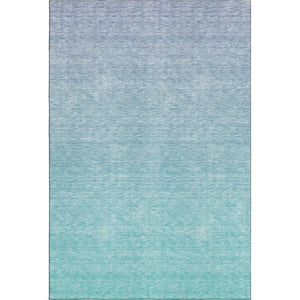 HomeRoots 8' X 10' Sky Blue Ombre Area Rug – Stylish, Washable, UV Protected, Perfect for Homes with Kids & Pets! 667358