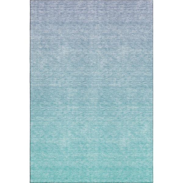 HomeRoots 8' X 10' Sky Blue Ombre Area Rug – Stylish, Washable, UV Protected, Perfect for Homes with Kids & Pets! 667358