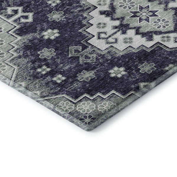 HomeRoots 8' X 10' Elegant Purple, Ivory & Sage Medallion Area Rug - Washable, UV Protected & Family-Friendly 667388