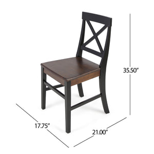 English Elm Christopher Knight Home® - Roshan Farmhouse Acacia Wood Dining Chairs Set Of 2 - Rustic Black & Walnut Finish For Comfort 62888.00BWALN