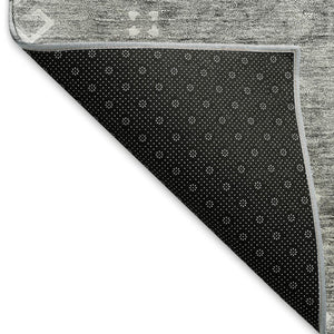 HomeRoots 8' X 10' Gray Medallion Area Rug - Washable, Stain-Resistant, UV Protected for Homes with Kids & Pets 667412