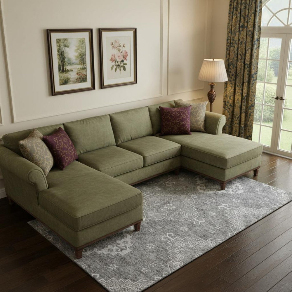 HomeRoots 8' X 10' Gray Medallion Area Rug - Washable, Stain-Resistant, UV Protected for Homes with Kids & Pets 667412